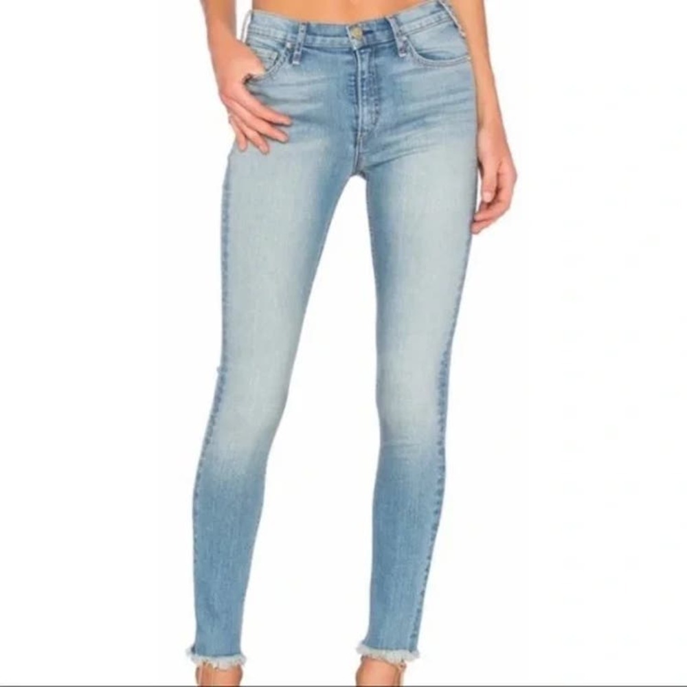 McGuire Newton High Rise Raw Hem Skinny Leg Denim Jeans Light Wash Blue 26